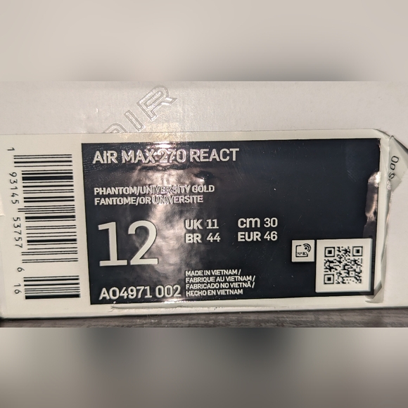 Nike Air Force 270White Black Lyon Blue (GS) - Picture 9 of 9